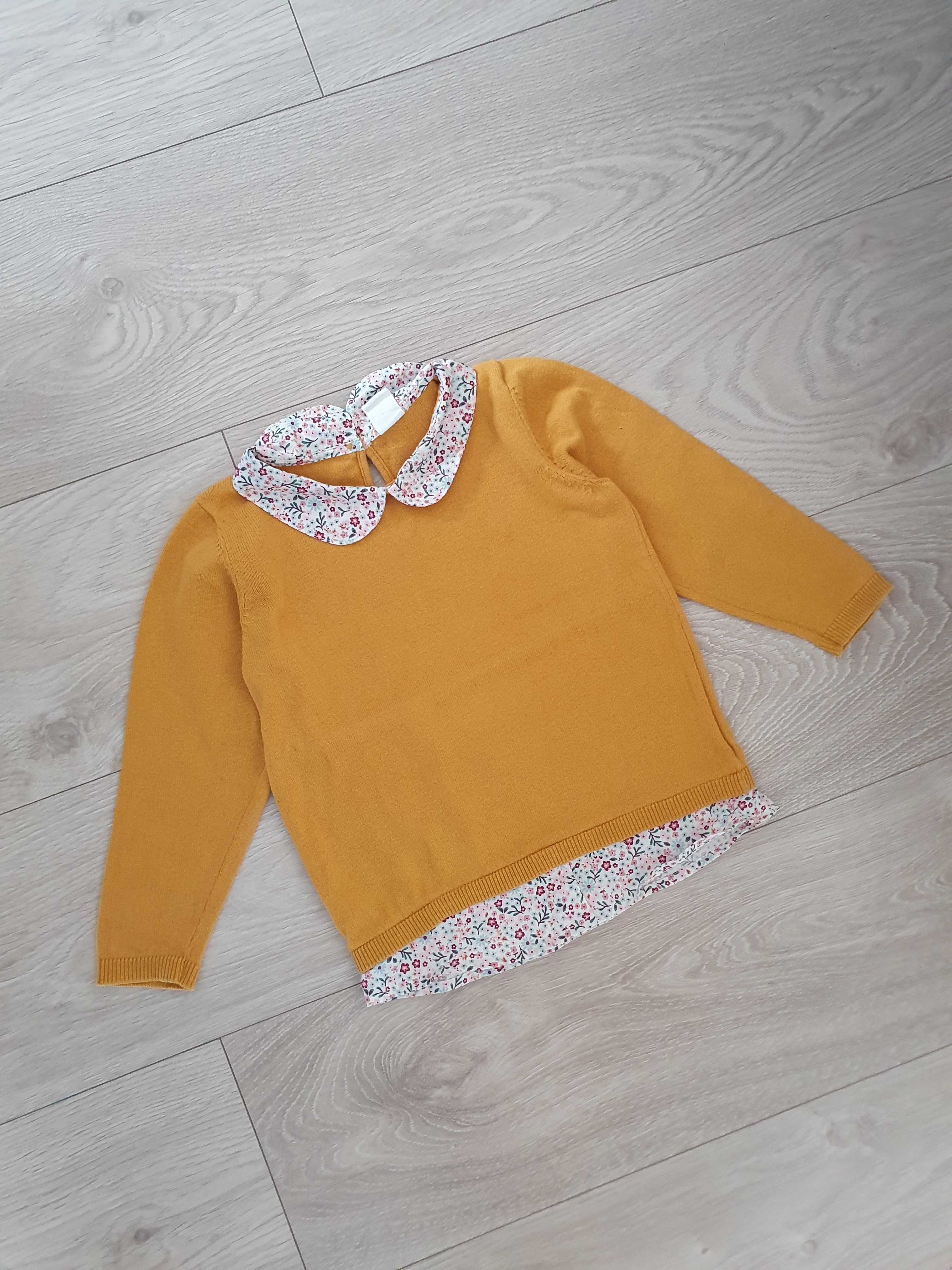 Sweter sweterek H&M 98 musztardowy stan idealny