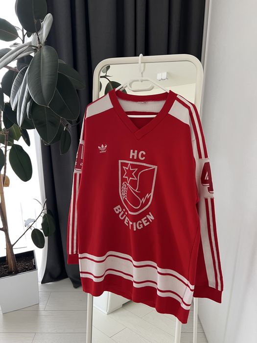 1980s 80s Ice Hockey Adidas Jersey Sz XL