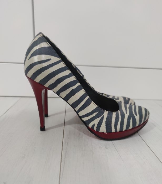 Buty włoskie Massimo Poli MILANO rozm. 39 zebra szpilki