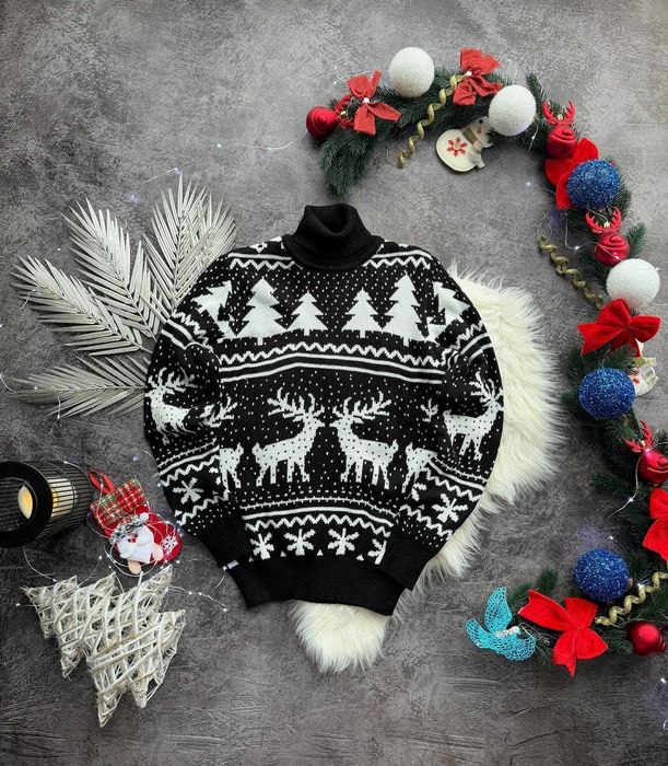 Новорічний светр,светр з оленями,парні новорічні светри, до XXL