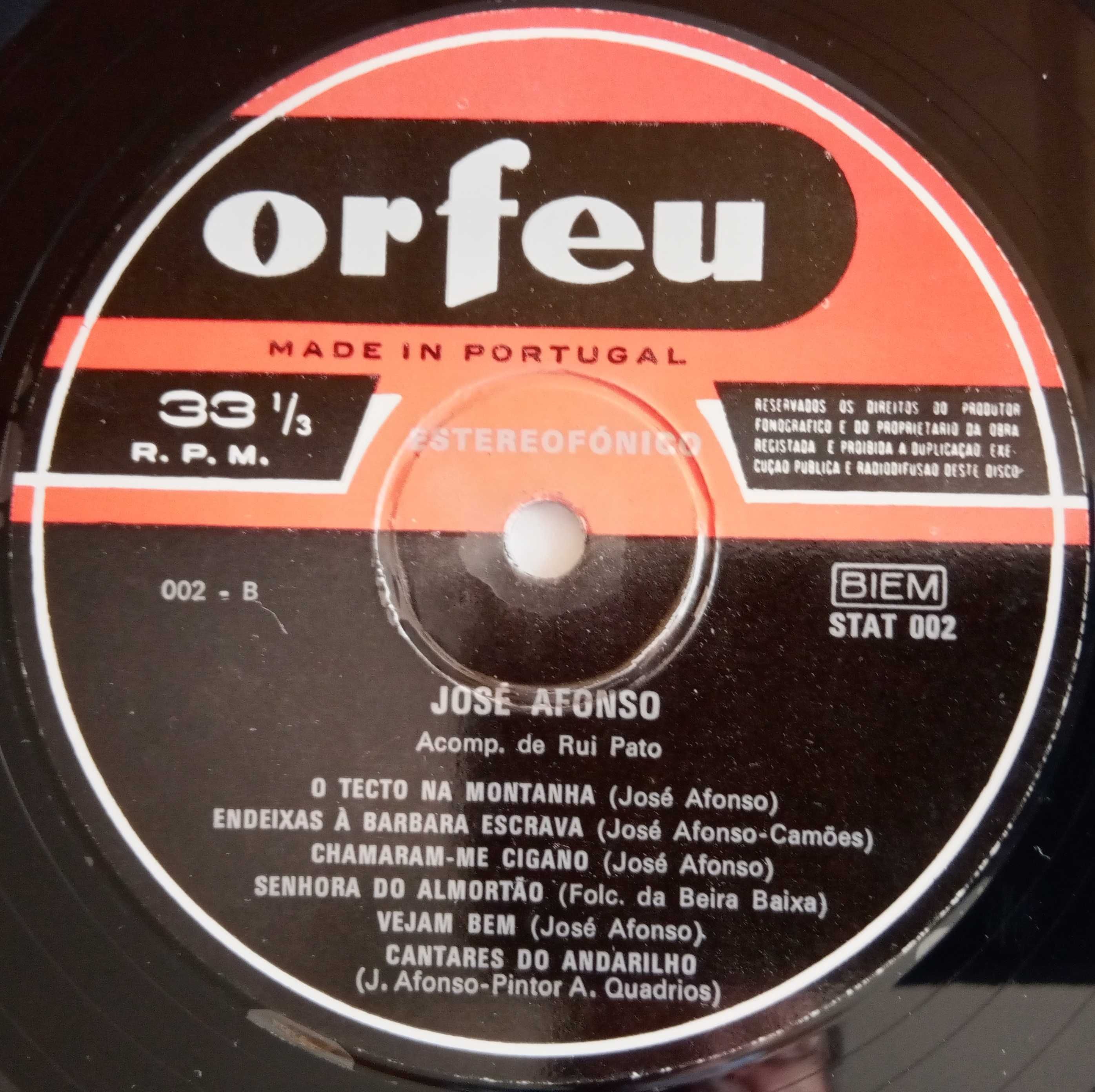 José Afonso	- - - - -		Cantares do Andarilho	- - - - -	LP