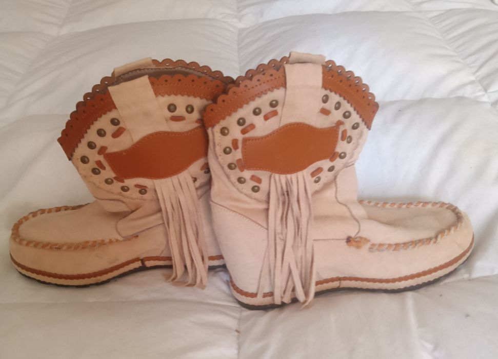 botas franjas camursine novas stock loja fechou calça 35 36