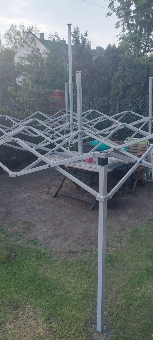 Namiot bialy 4x4m z burtami ogrodowy