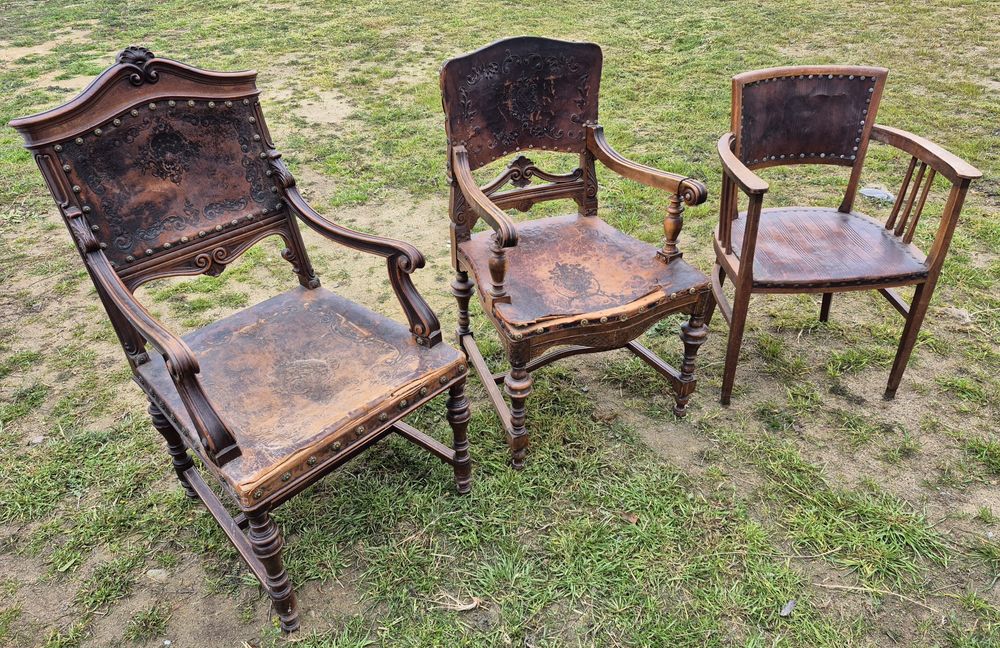 Drewniane Fotele XIX wiek- starocie, secesja, antyki, retro, vintage