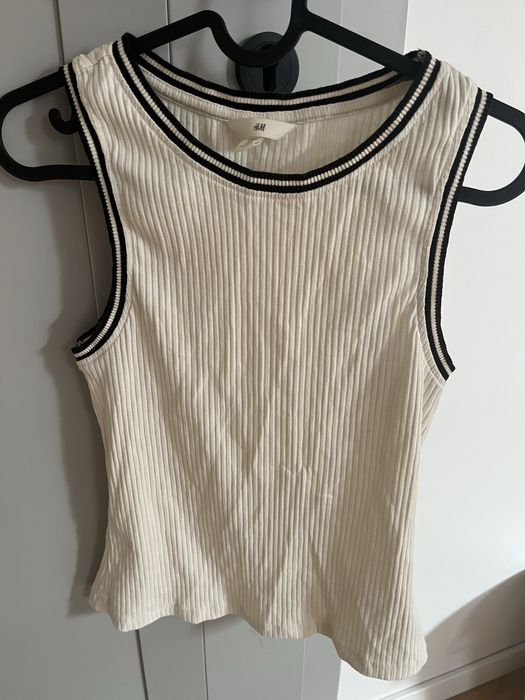 Klasyczny top z prążkowanej bawełny H&M S/M