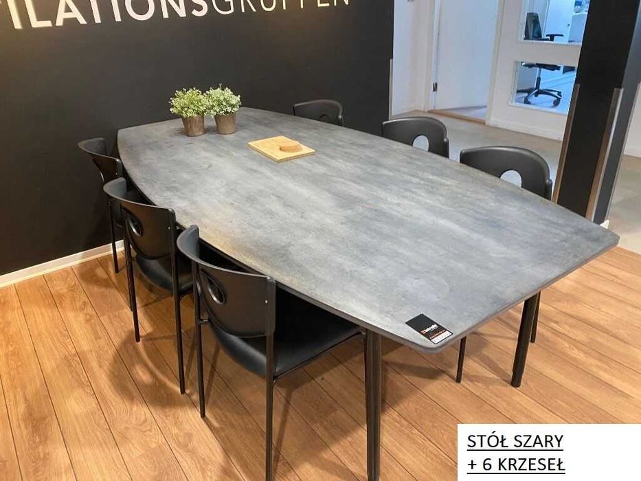 Stół 240x120cm do biura / jadalni / konferencyjny + 6 krzeseł zestaw