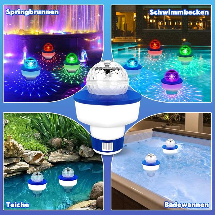 JONRRYIN Pływak dozujący kula solarna LED dozownik chloru jacuzzi 215