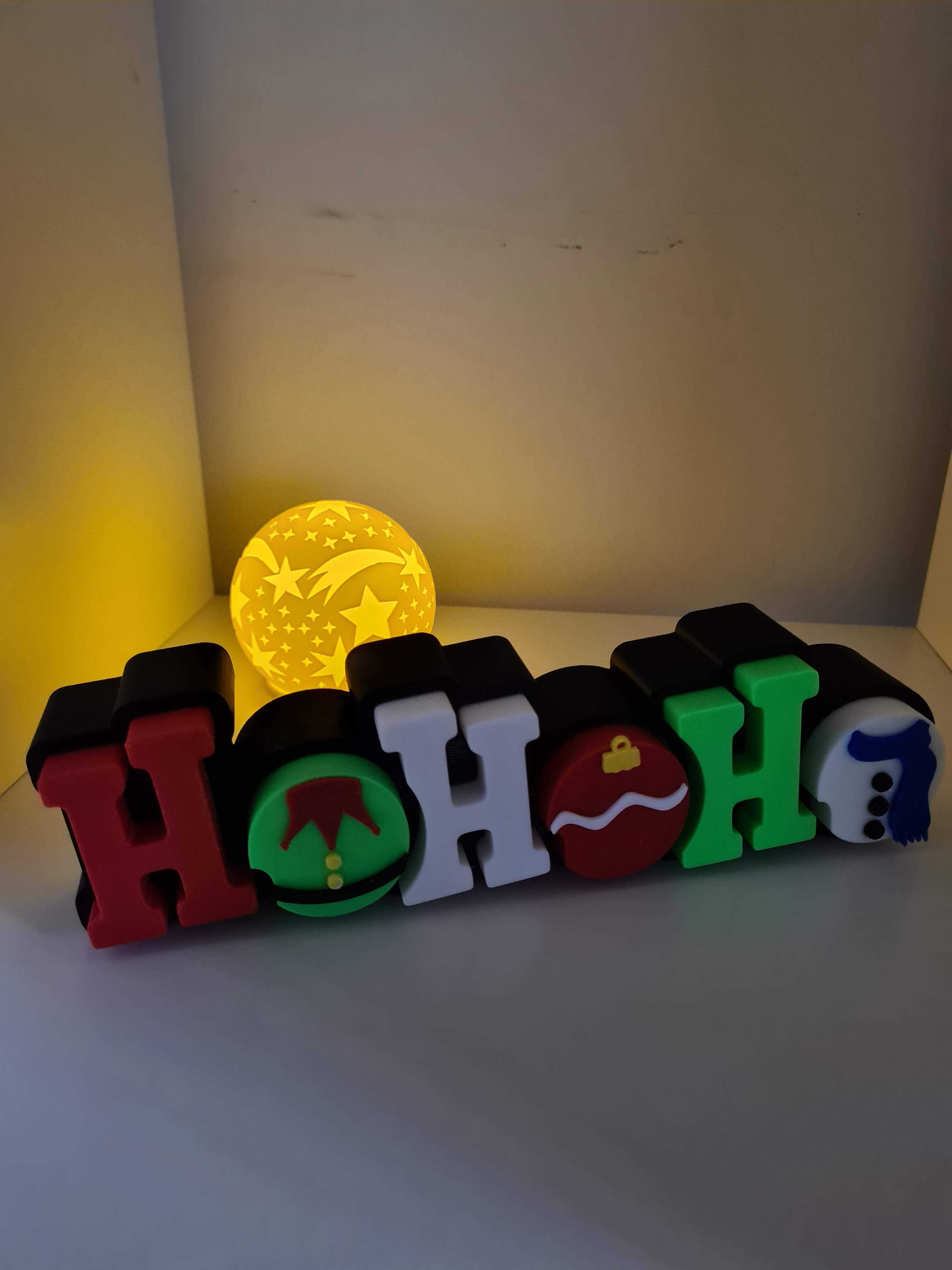 Placa Decorativa de Natal Ho Ho Ho