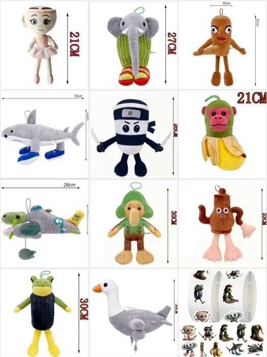 М'які іграшки Тралалело тралала, тунг тунг сахур, Tungtung, Shark