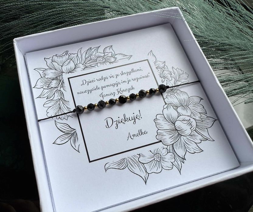 Bransoletka z kamieni naturalnych, z dowolna dedykacja.