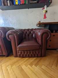 Fotel chesterfield Chester oryginalny skóra