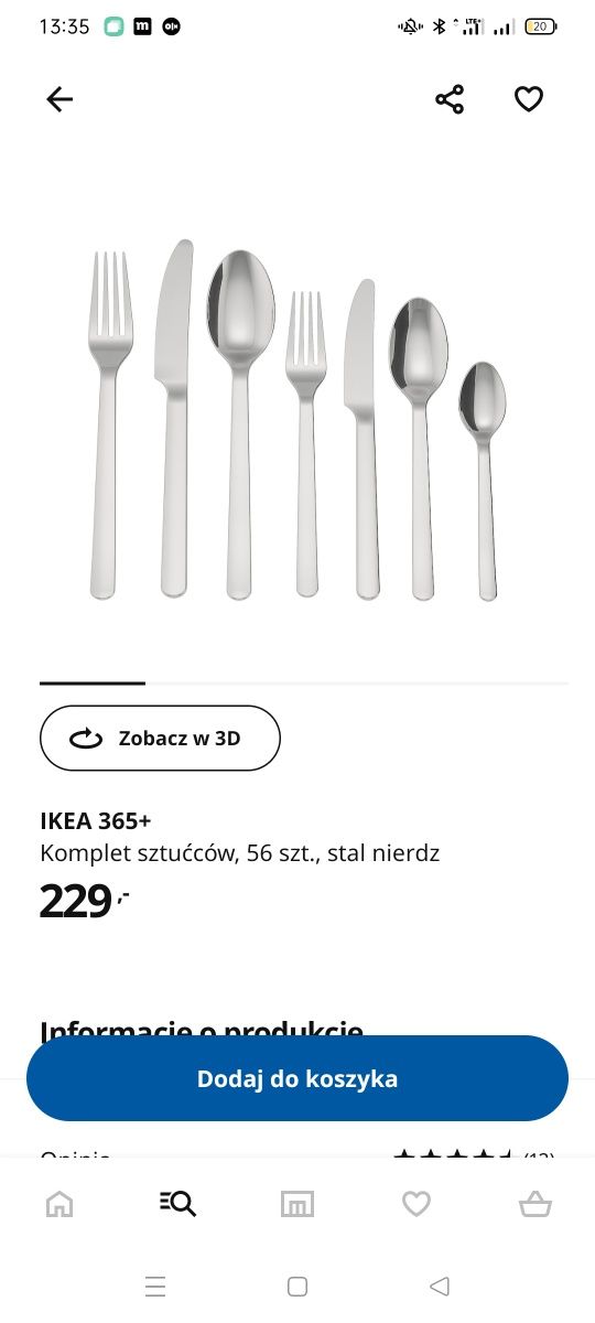 Sztućce ikea nowe 56szt na prezent lub grilla