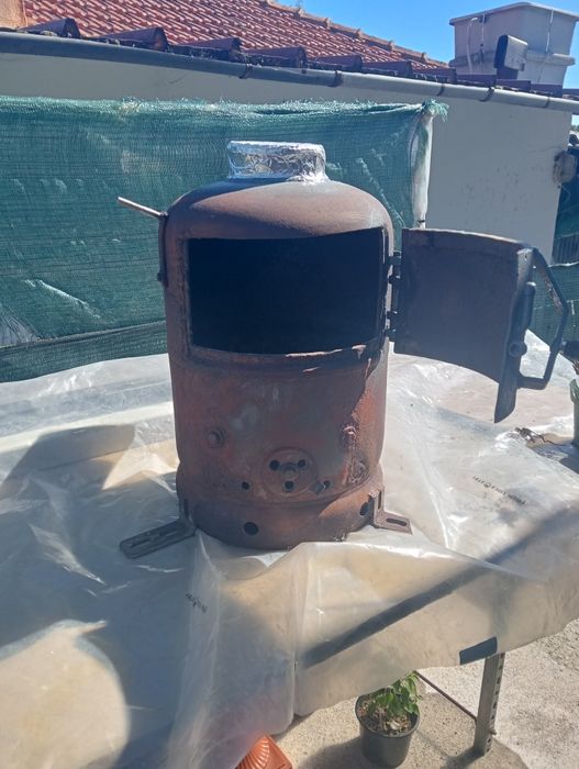 Salamandra feita com garrafa de gaz