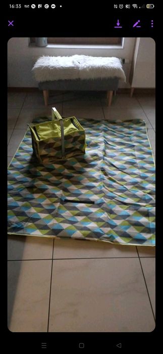 Zestaw piknikowy kosz termiczny i koc  mata