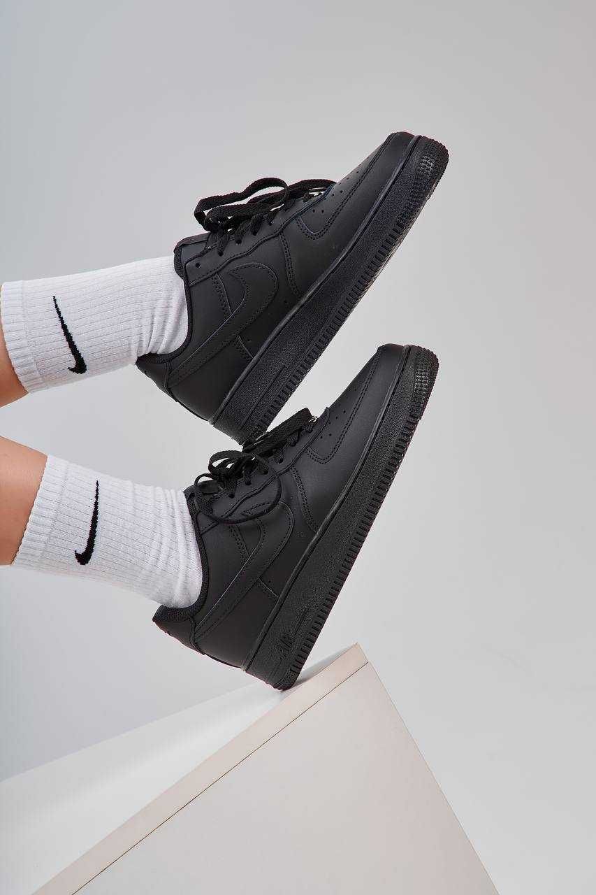 Кроссовки Nike Air Force 1 '07 Black Original | Найк аир форс черные