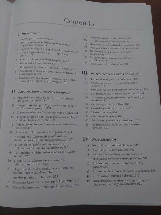 Livro Técnico em Português "Parasitologia", Luis Rey - 3ª Edição