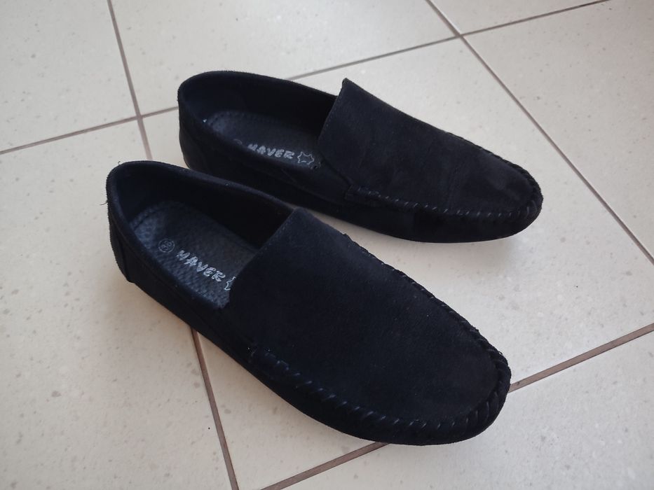 Mokasyny chłopięce Haver buty wizytowe eleganckie czarne rozmiar 38