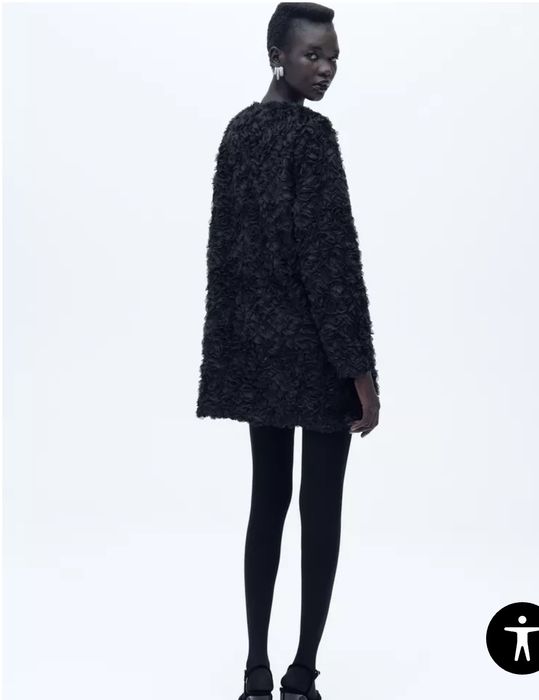 Піджак пальто чорне Zara, комбінований М