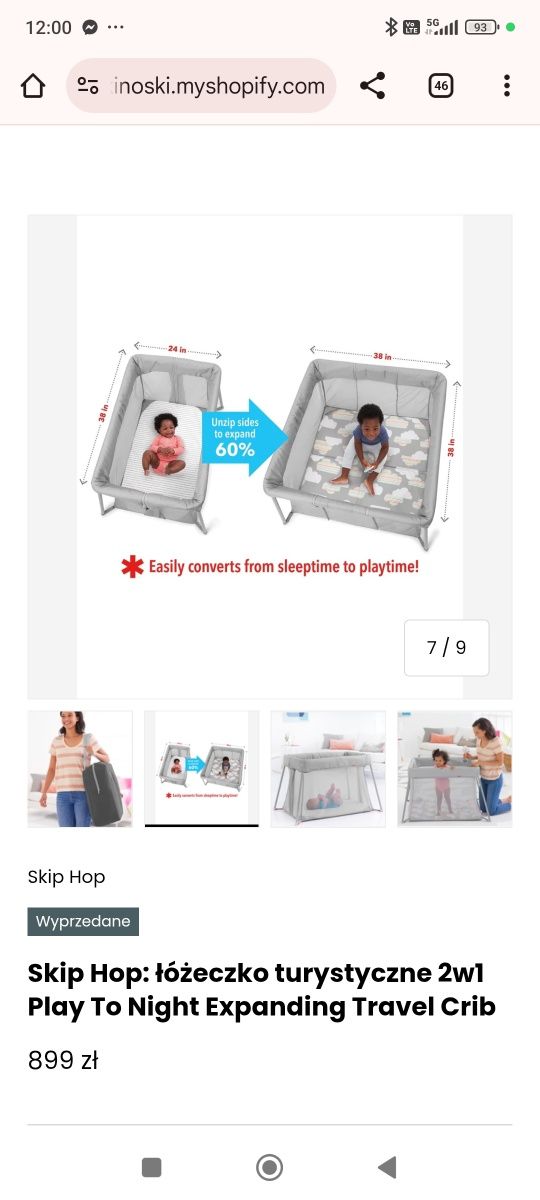 SKIP HOP wielofunkcyjne łóżeczko turystyczne