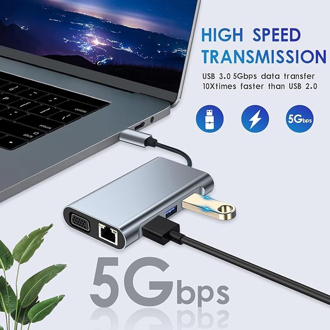 hub usb c adapter 7 w 1 z 4K stacja dokująca vv