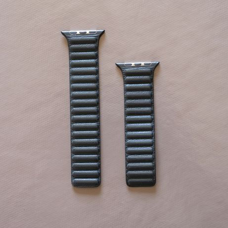 Bracelete de elos em pele meia‑noite de 45 mm, para Apple Whatch