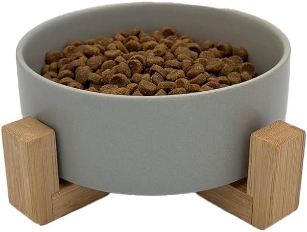 Miska Ceramiczna 480ml z Bambusową Podstawką Antypoślizgową