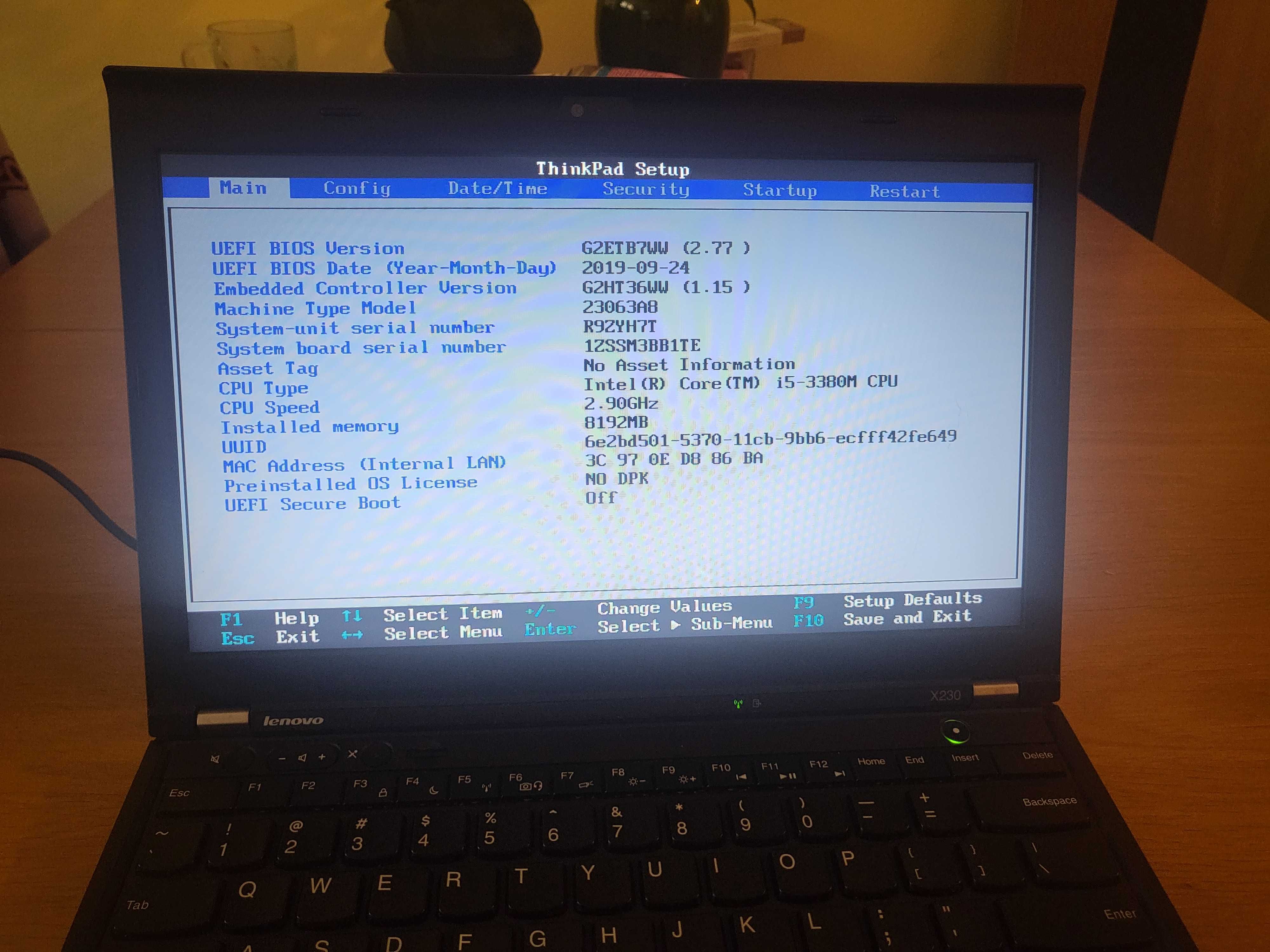 Lenovo x230 i5 8gb ssd 240gb
