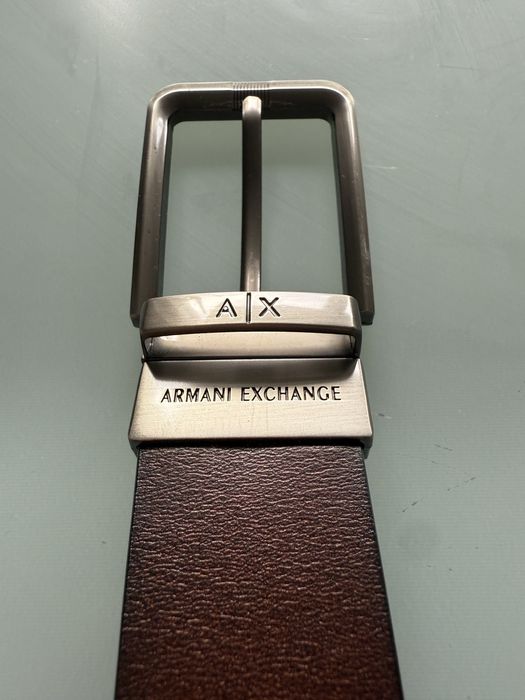 Armani Exchange - AX - pasek skórzany męski brąz