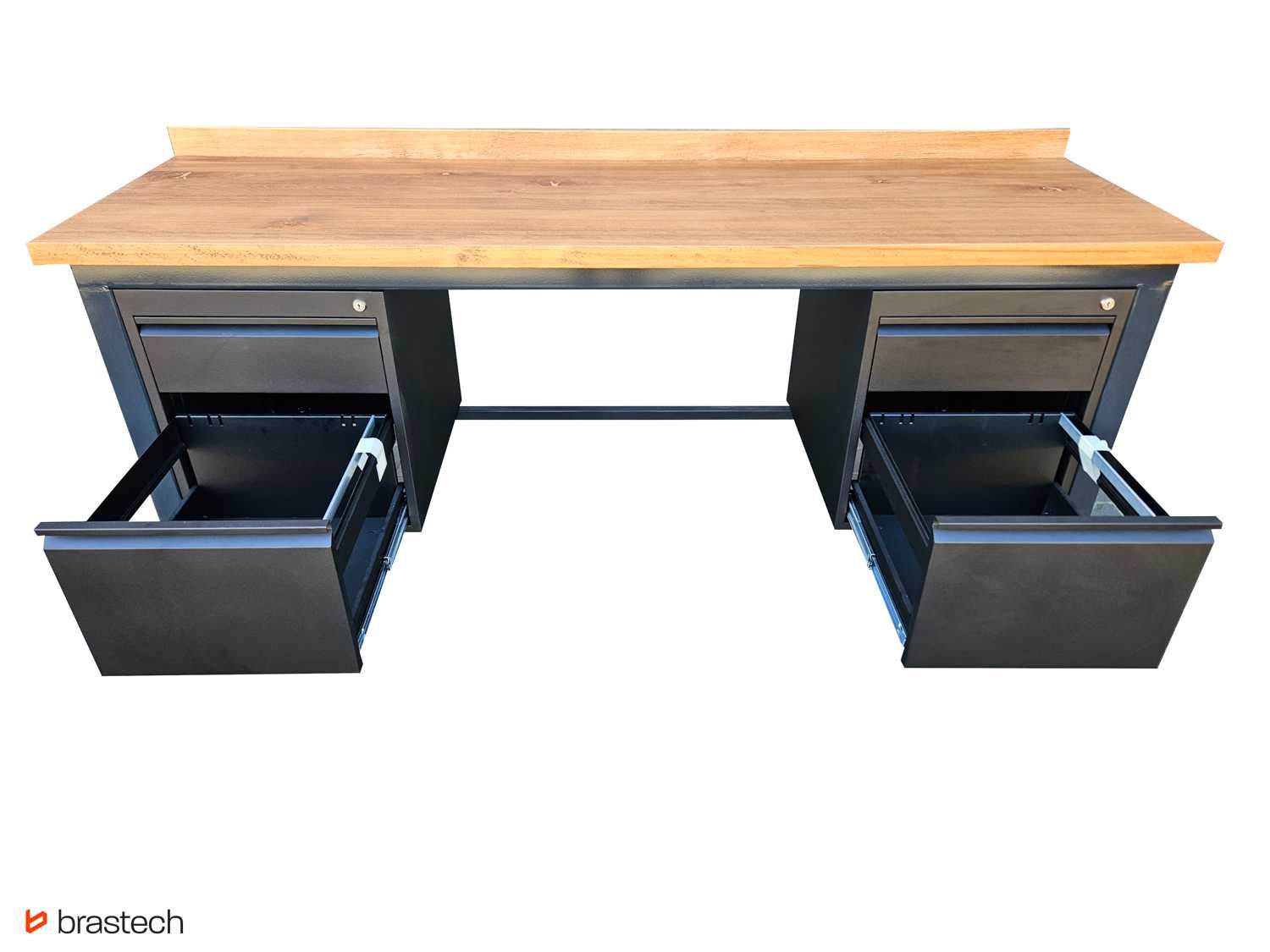 Stół biurowy warsztatowy loft 200x62 cm GARAŻ BIURO blat drewniany lof