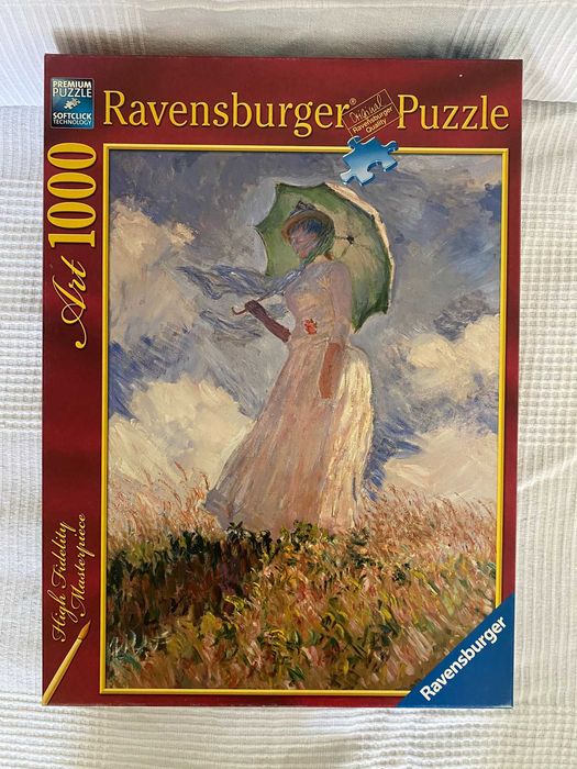 Ravensburger Art Monet dziewczyna z parasolem Puzzle 1000 elementów