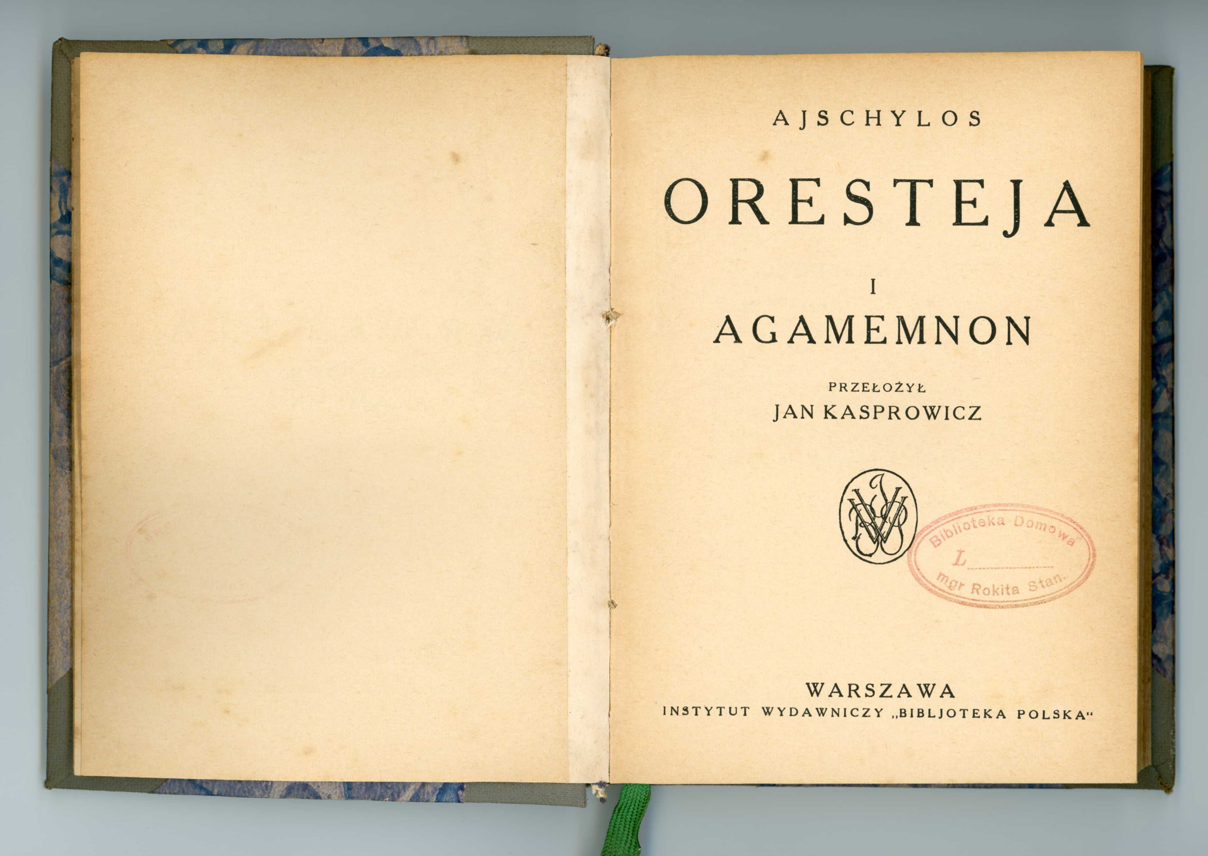 Ajschylos – Oresteja i Agamemnon tłumaczenie Jan Kasprowicz