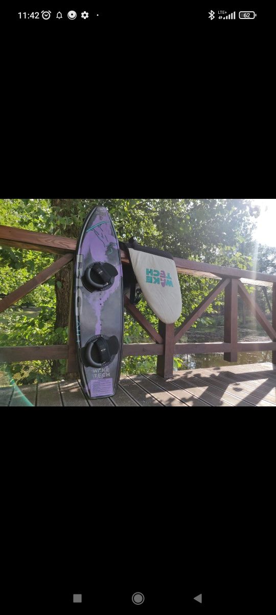 Deska wake tech Big Air 143cm + oryginalny statecznik + oryginalny pok