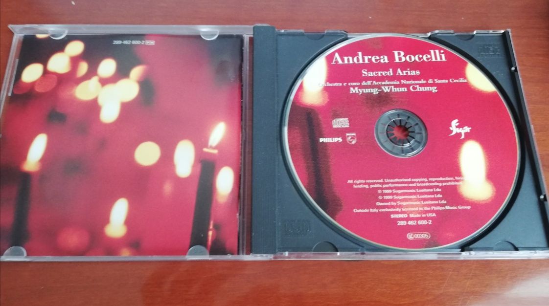 Andrea Bocelli dwie płyty CD "Sacred Arias", "Viaggio Italiano"