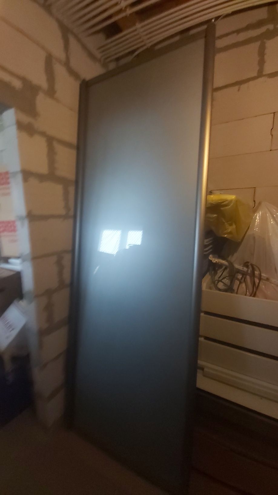 Drzwi suwane szklo mleczne 90x250