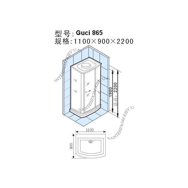 New! Гидробокс без дверей Appollo Guci 865  Душевая кабина душ