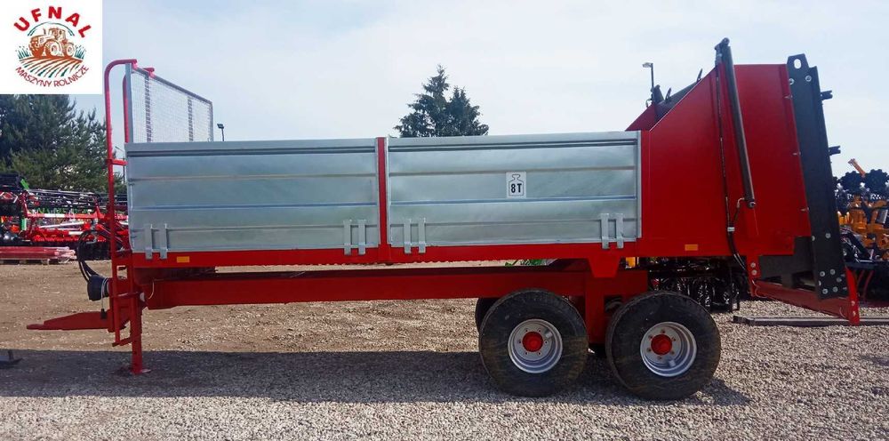 Od ręki! Rozrzutnik 8 Ton adapter pionowy + klapa + posuw hydrauliczny