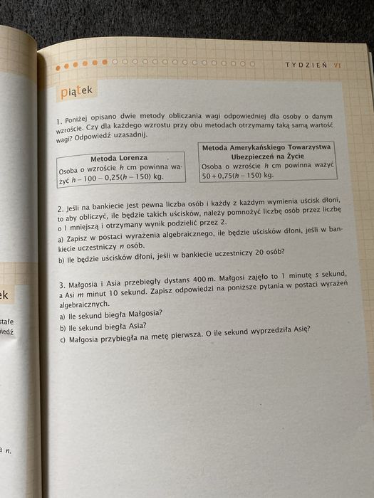 Matematyka kalendarz ósmoklasisty