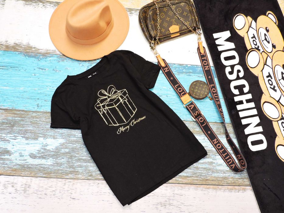 Sinsay Czarny t shirt Prezent Święta XS