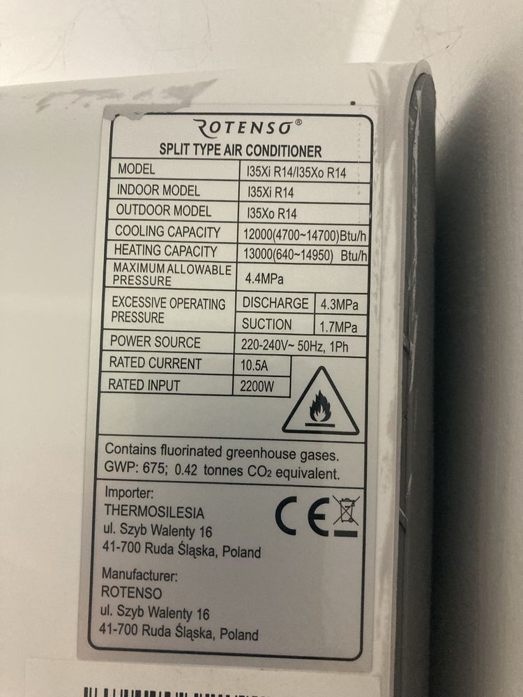 Klimatyzacja zestaw Rotenso