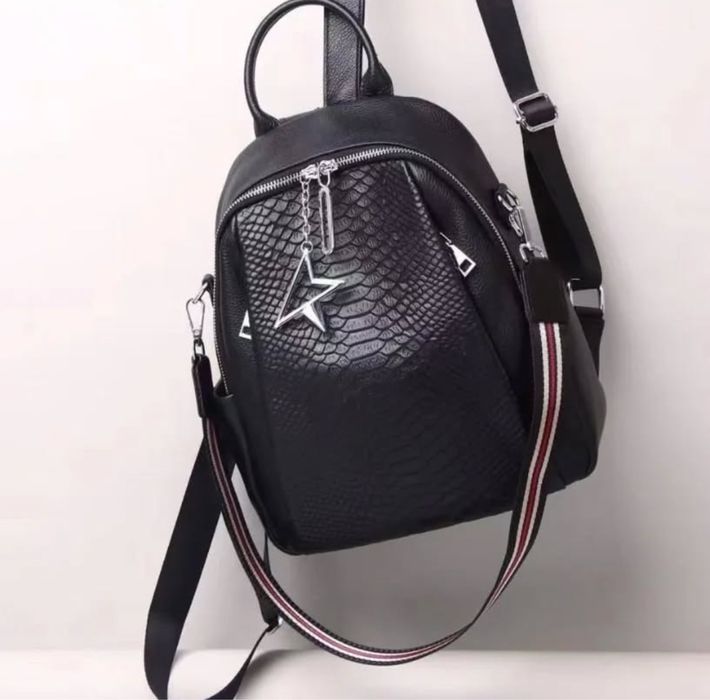 Шкіряний жіночий рюкзак-сумка, Кожаный женский рюкзак