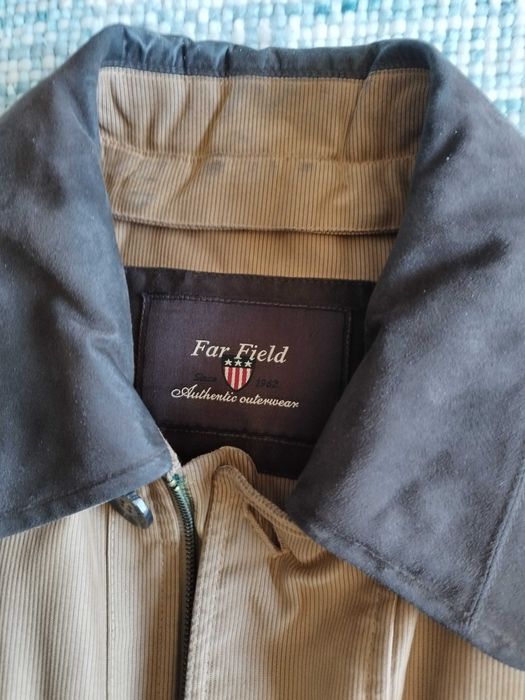 Parka Castanha em Veludo com Gola Dupla