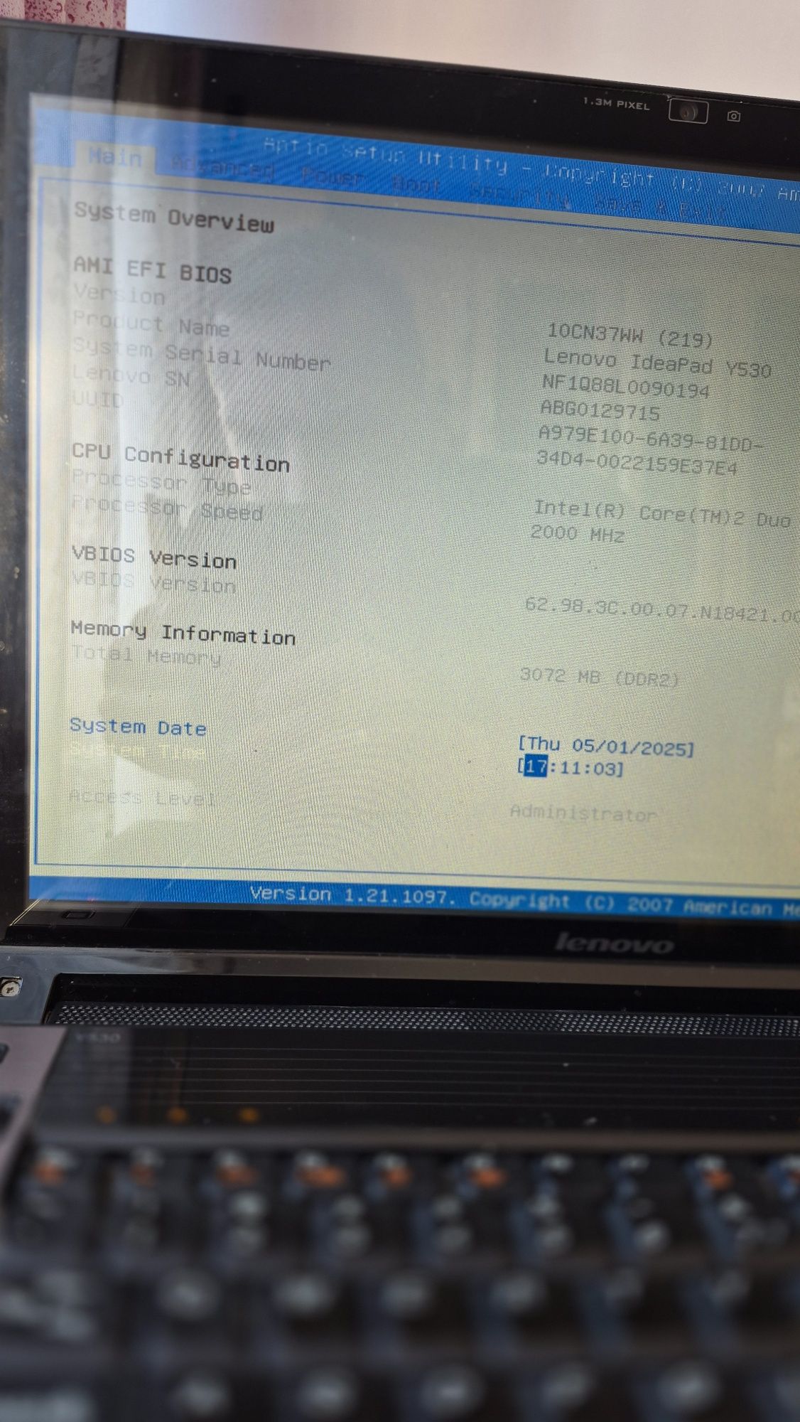 Laptop Lenovo ideapad y530