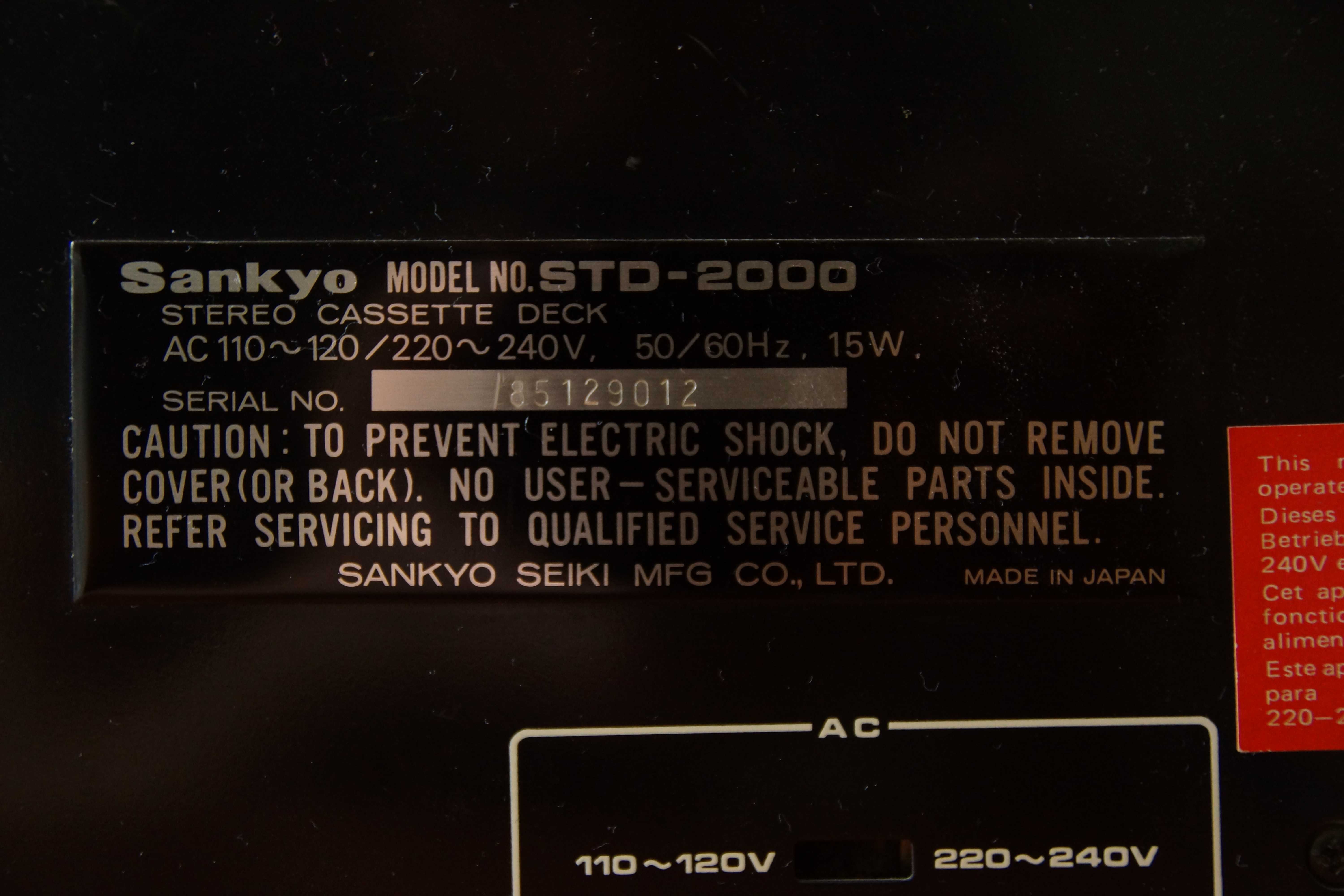 Sankyo STD-2000 High-end magnetofon kasetowy.