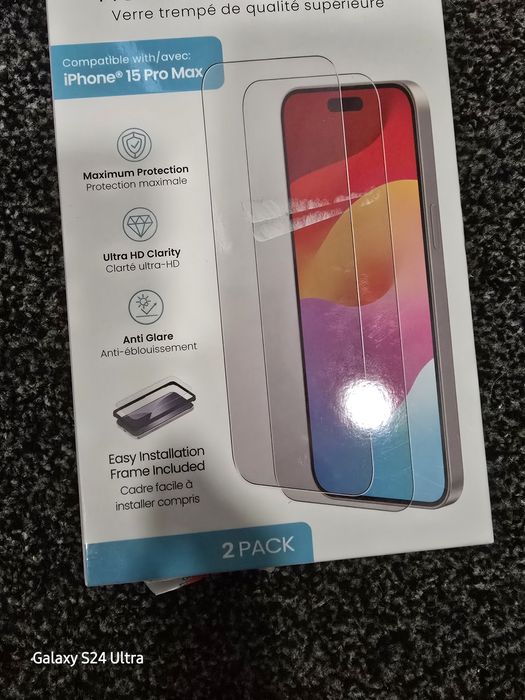 iPhone 15 ProMax szkło ochronne podwójne opakowanie x2