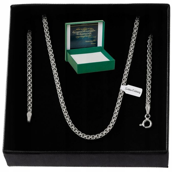 Piękny Srebrny Naszyjnik Łańcuszek Damski 925 / Lśniący / Solidny Prez