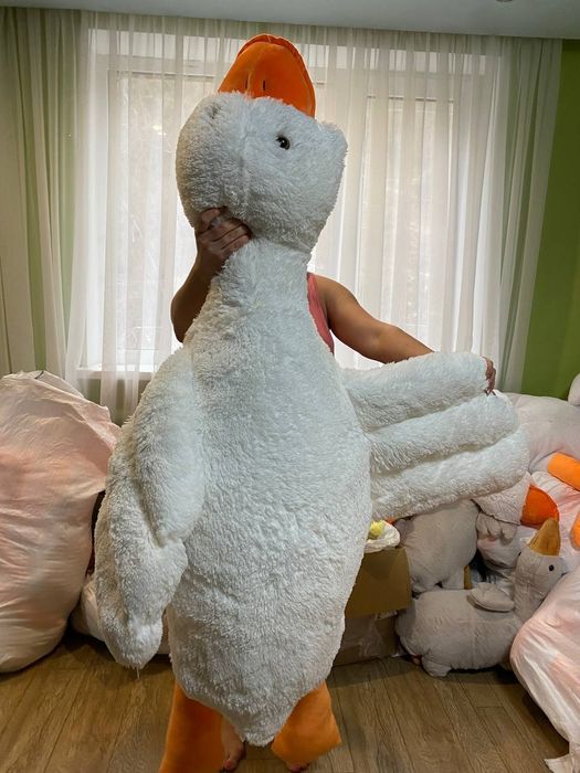 ГУСЬ ОБНИМУСЬ Акция черный серый розовый игрушка подушка обнимашки