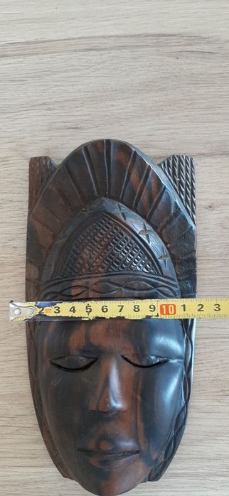 Drewniana Maska płaskorzeźba etniczna prezent