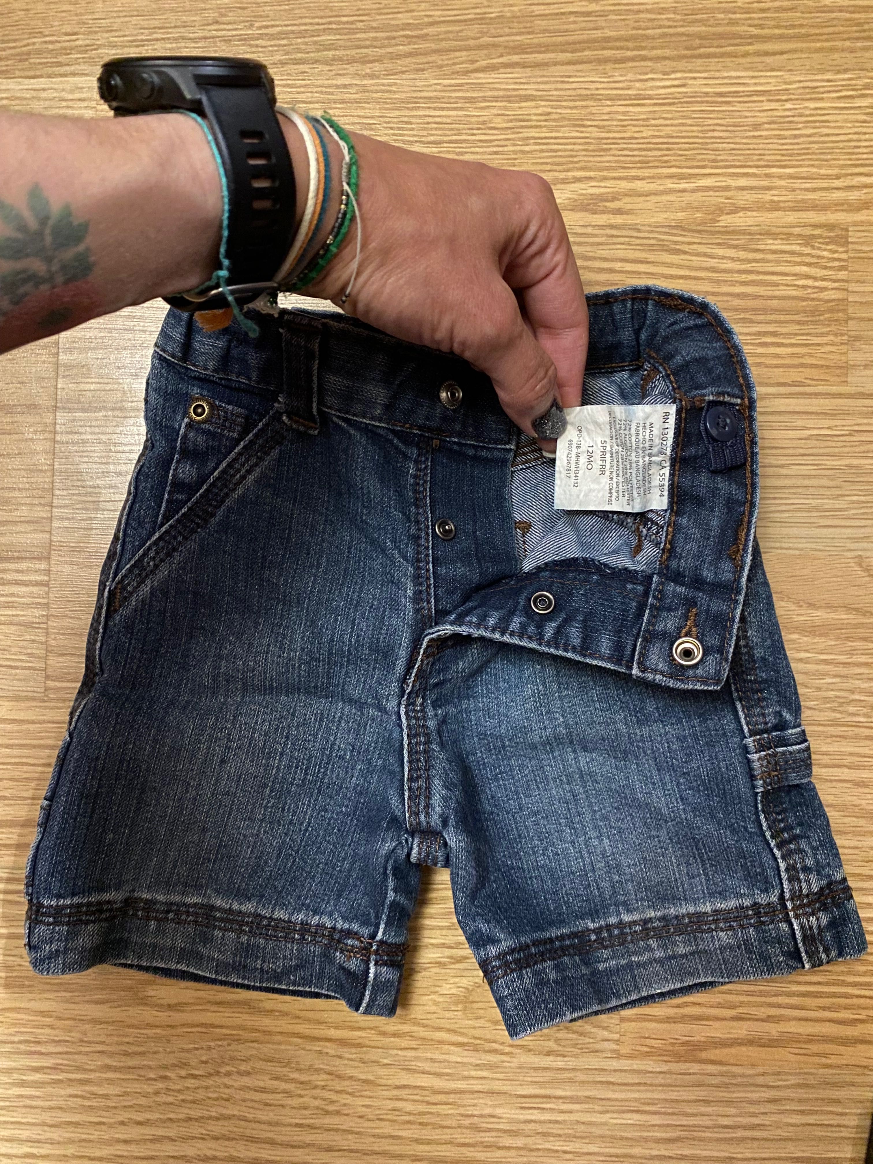 Крутые джинсовые шорты детские 80 р., на 1 год