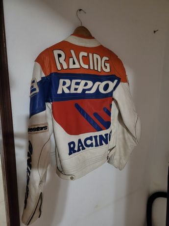 Casaco Repsol Racing de couro antigo