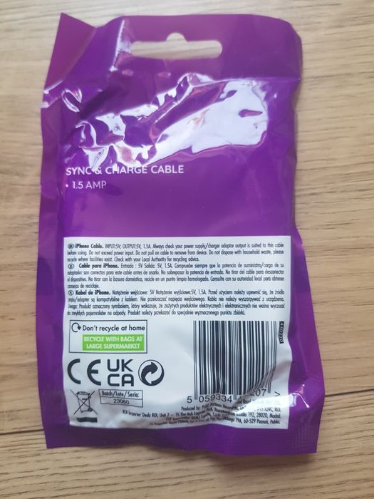 Nowy kabel do IPHONE  , tableta 1.5m